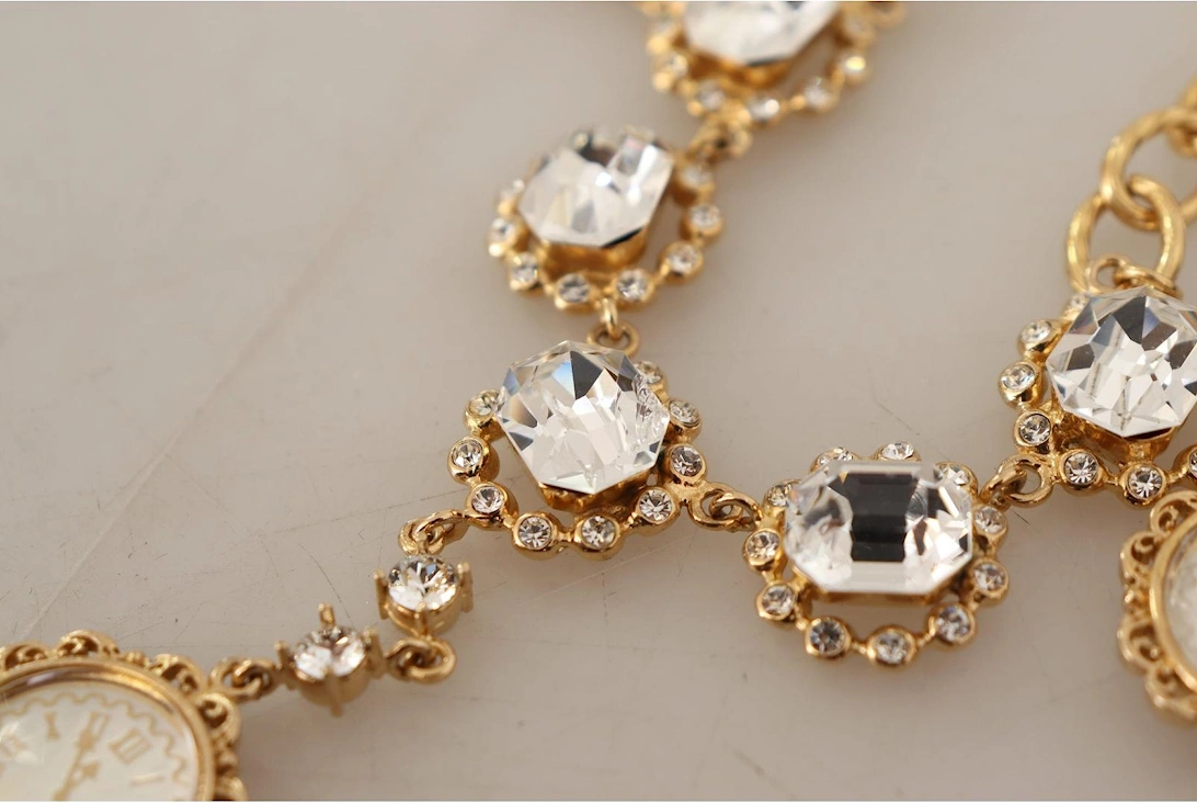 Crystal Watch Necklace Gold Statement Necklace Women