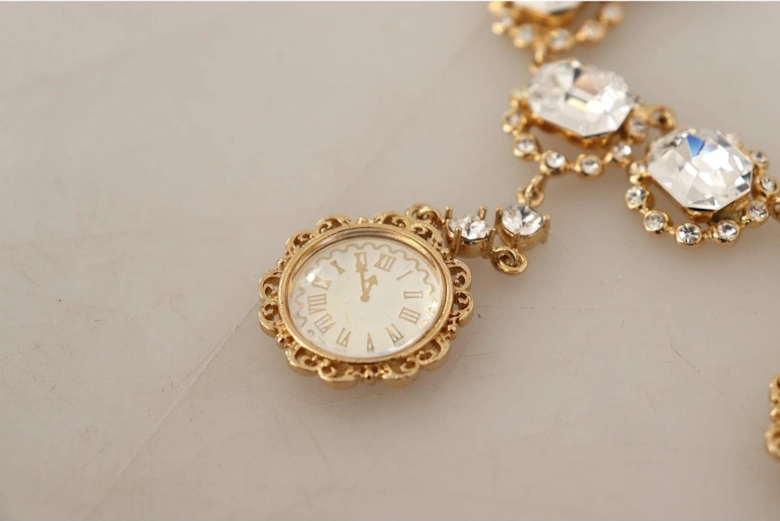 Crystal Watch Necklace Gold Statement Necklace Women