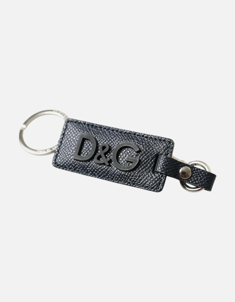 Brass Keychain with Logo Engraved Metal Hardware Women - Black |