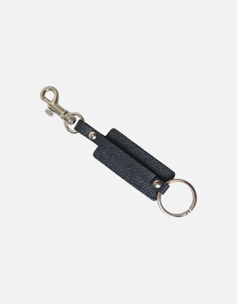 Brass Keychain with Logo Engraved Metal Hardware Women - Black |