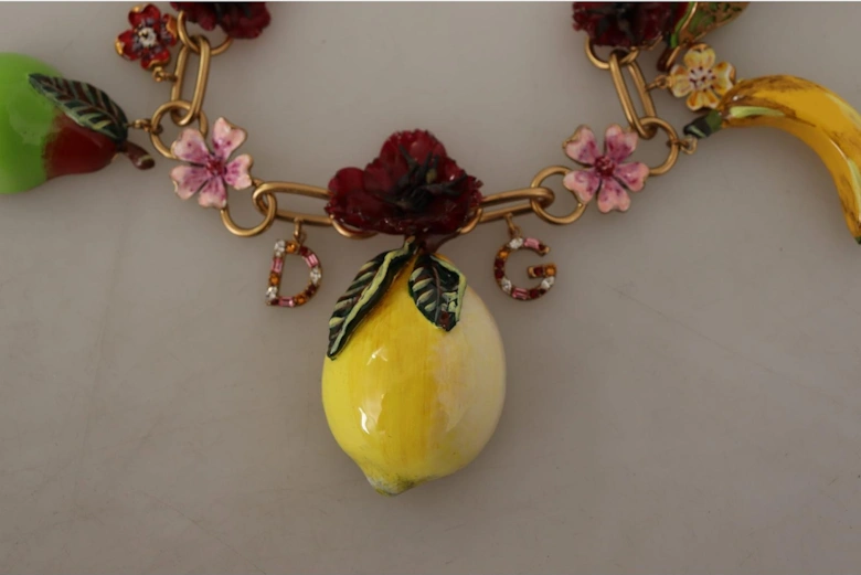 Fruit Necklace Enamel Charm DG Women - Gold