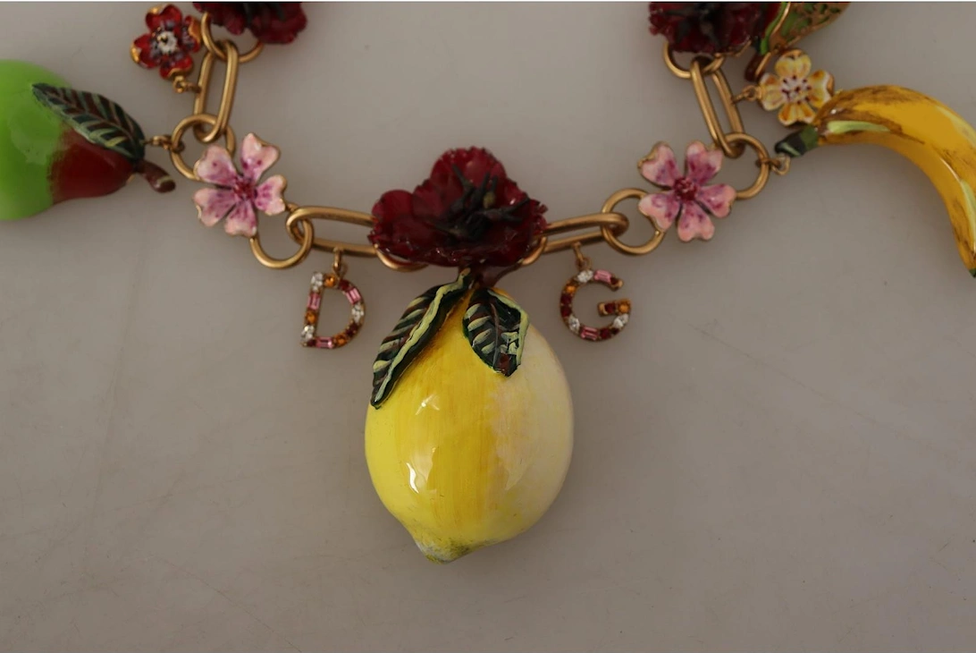 Fruit Necklace Enamel Charm DG Women - Gold