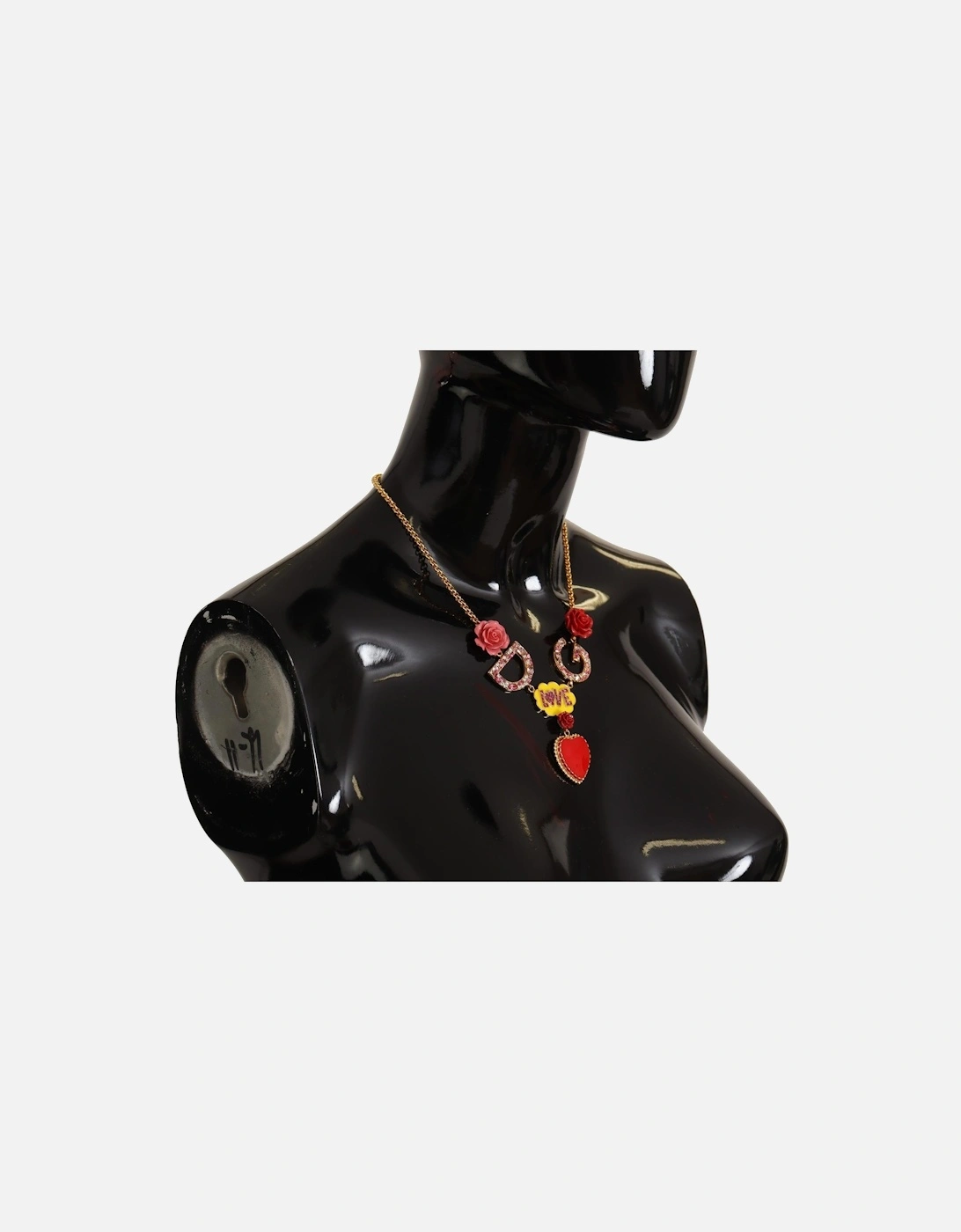 Dolce Gabbana Love Necklace Red Enamel Heart Women - Gold