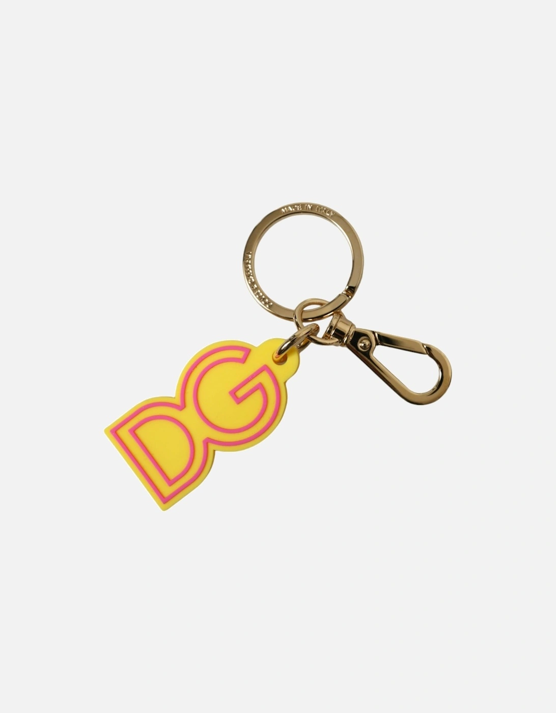 Logo Engraved Metal Keychain with Brass Ring Women - Yellow, 5 of 4