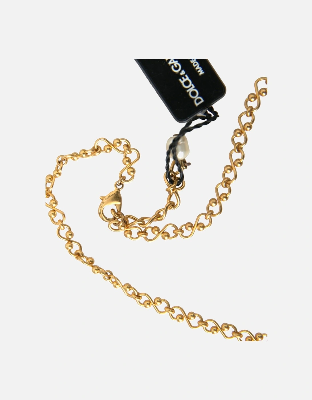 Crystal Pendant Necklace with Green Medal Pendant Women - Gold