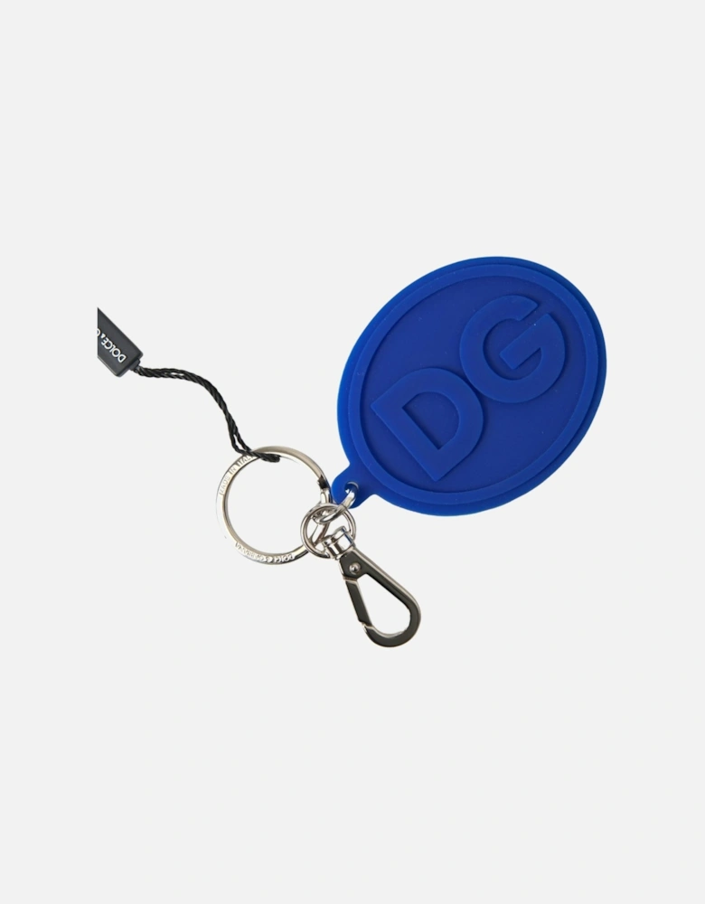Brass Ring Logo Engraved Keychain Keyring Women - Blue
