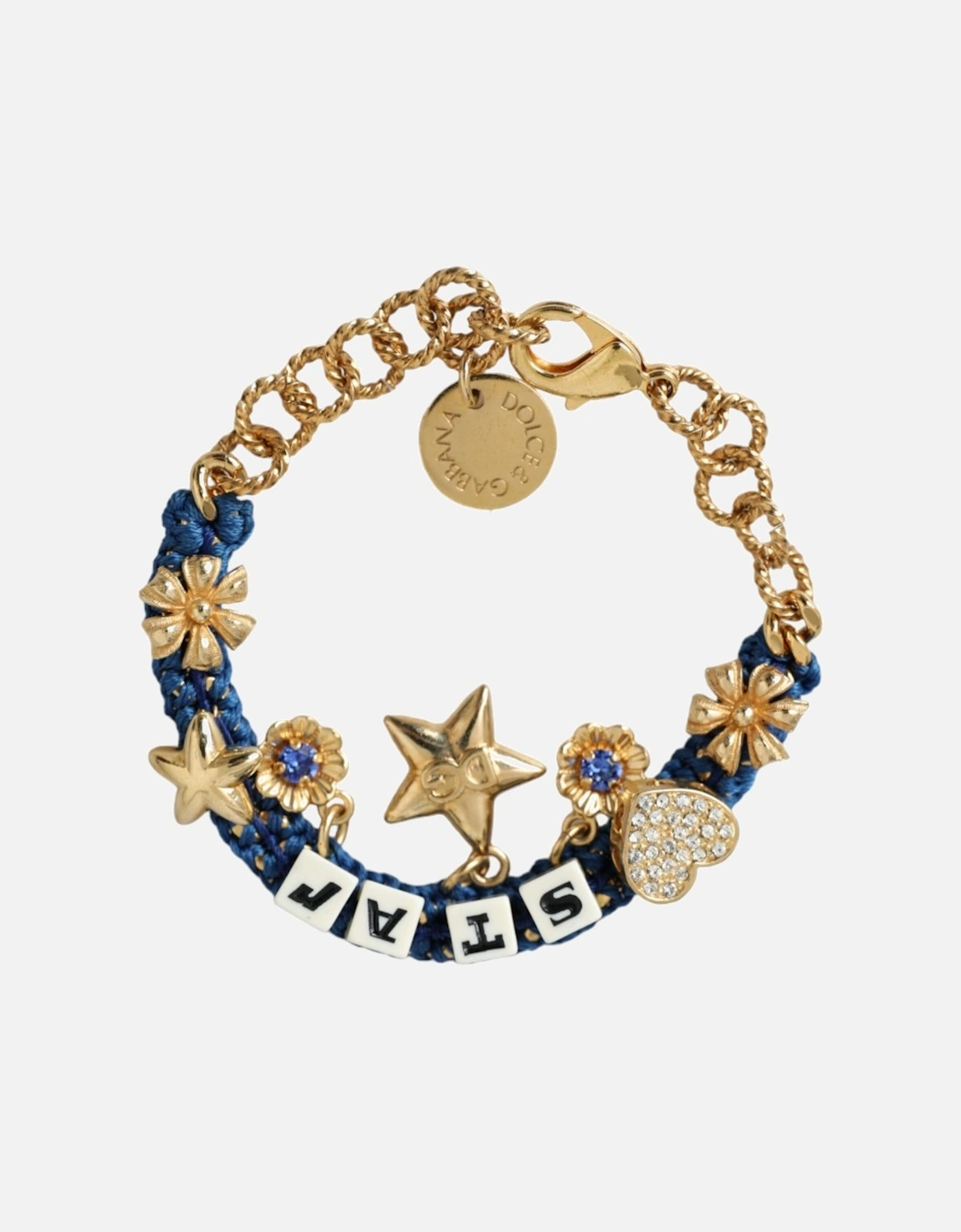 Gold and Blue Crystal Charm Bracelet for Women, 6 of 5