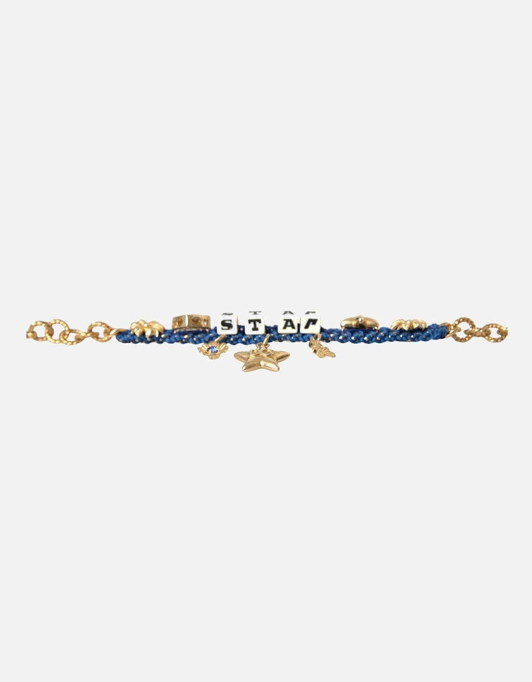 Gold and Blue Crystal Charm Bracelet for Women