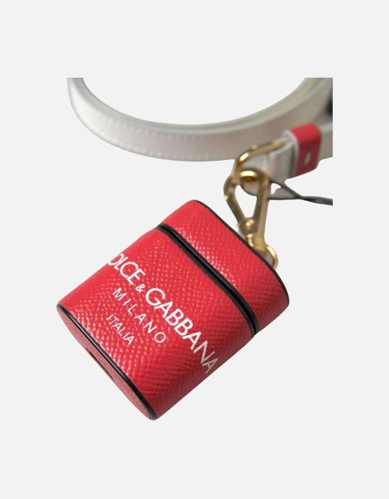 Red Leather Earphone Case Women Miscellaneous Accessories