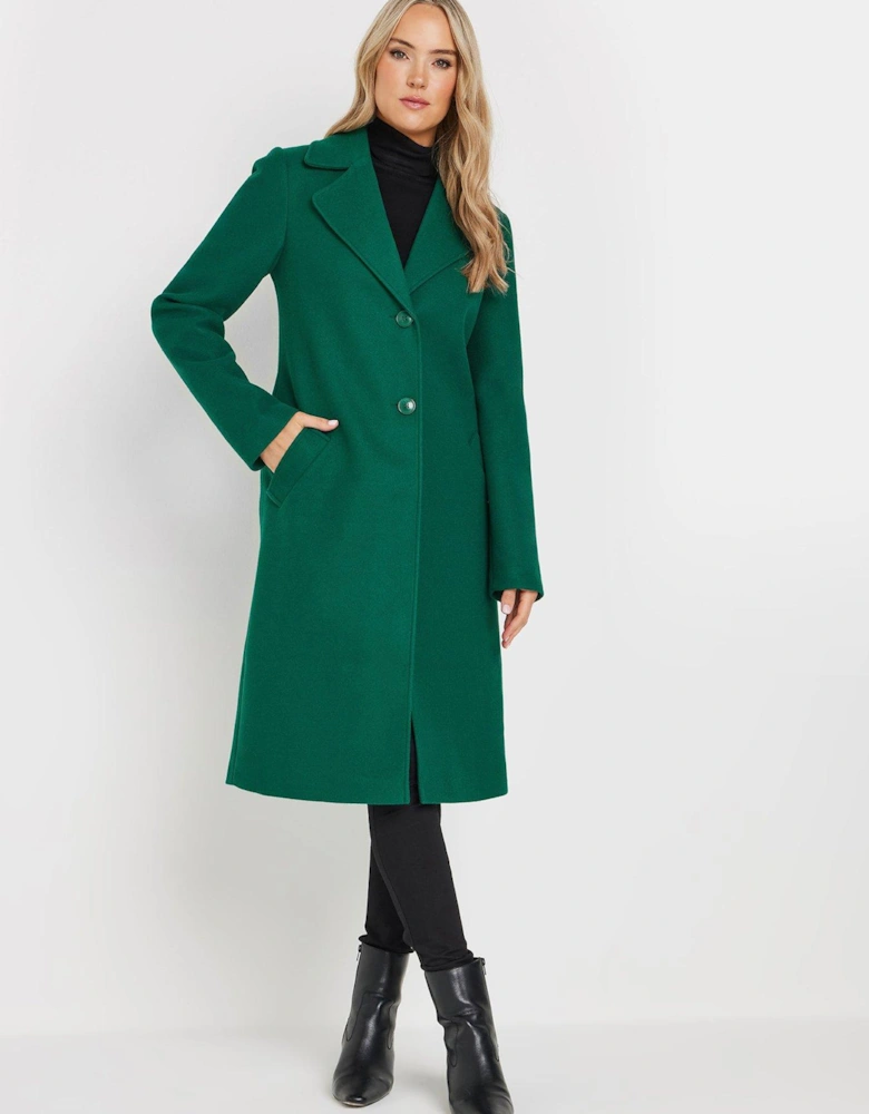 Single Breasted Coat - Green