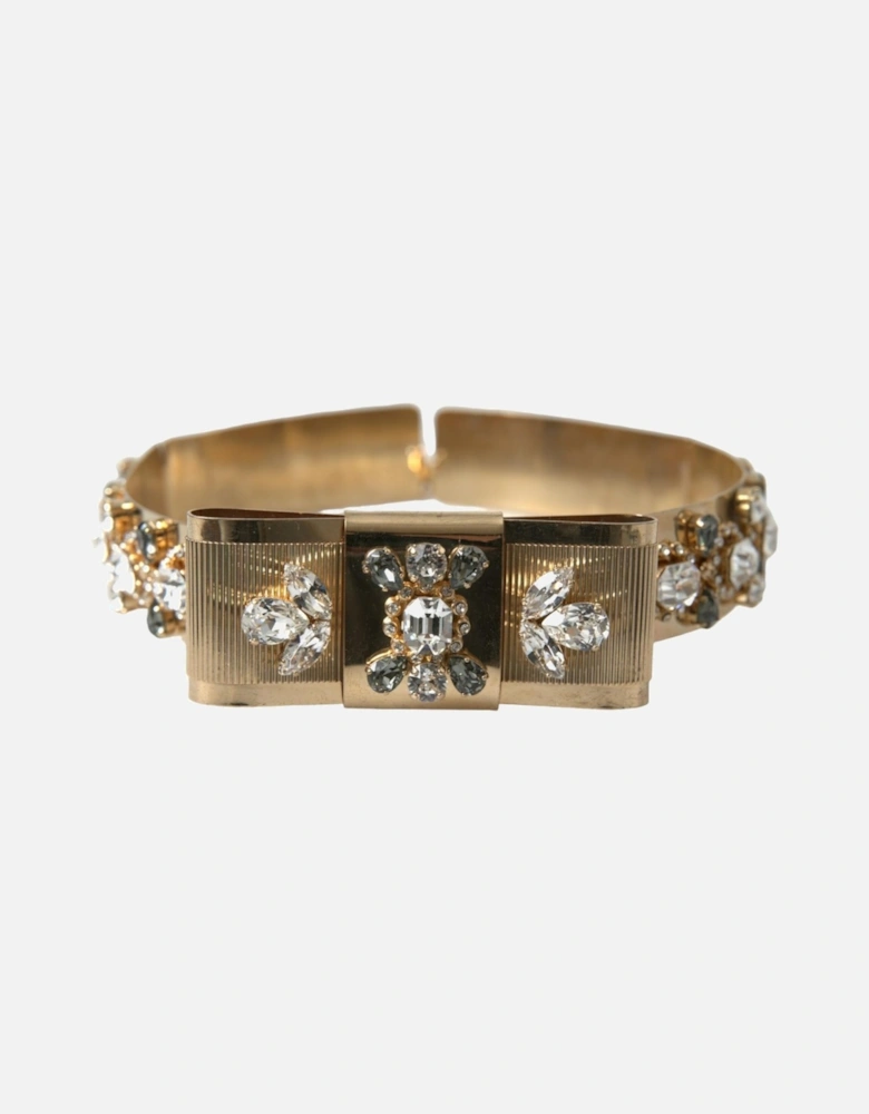Crystal Embellished Gold Tone Waist Belt Women