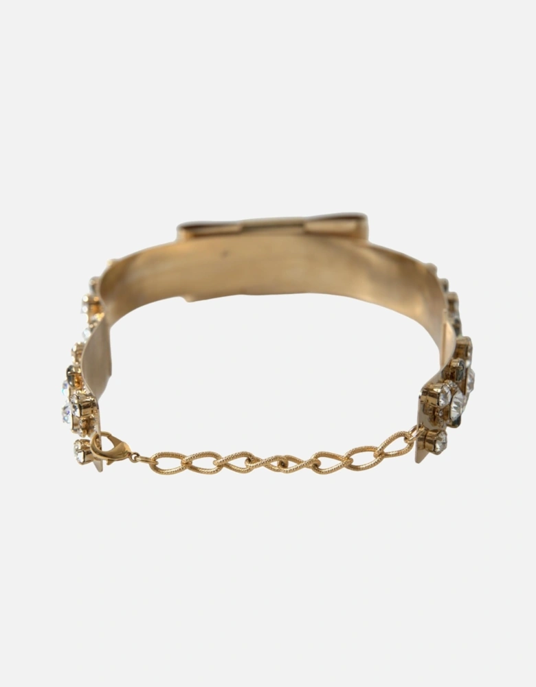 Crystal Embellished Gold Tone Waist Belt Women