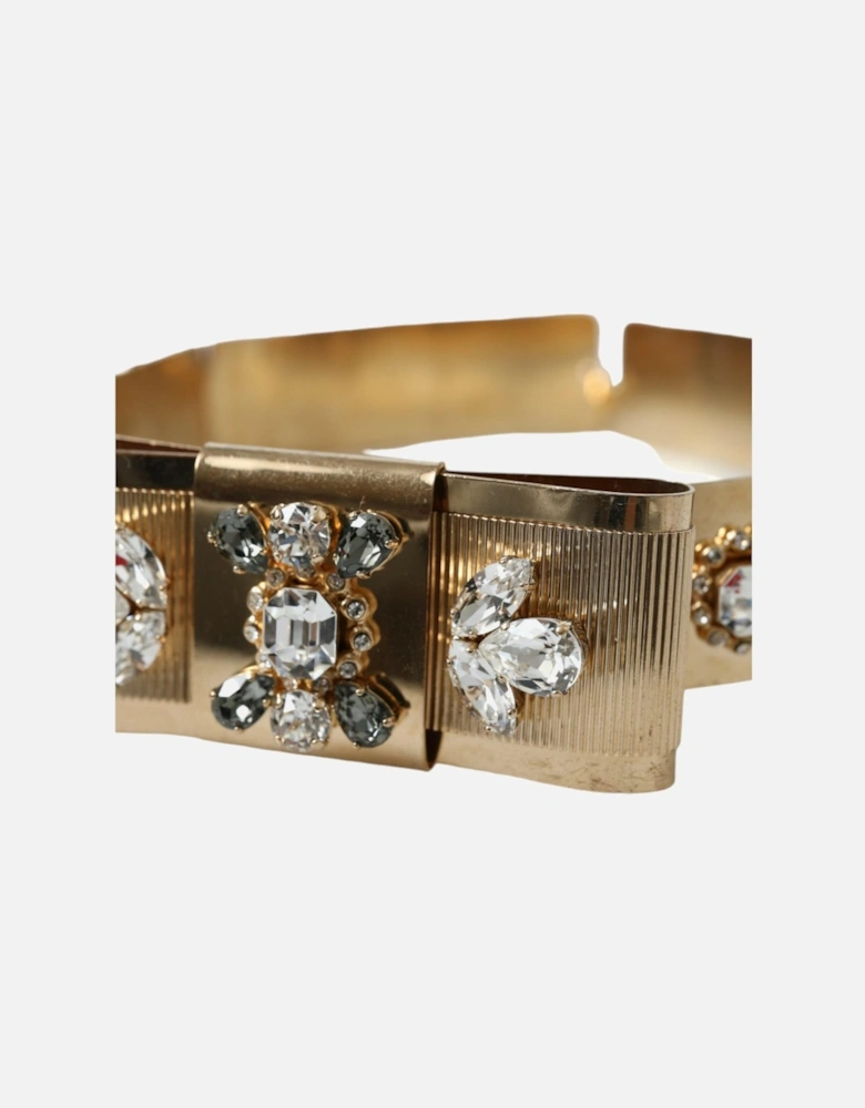 Crystal Embellished Gold Tone Waist Belt Women