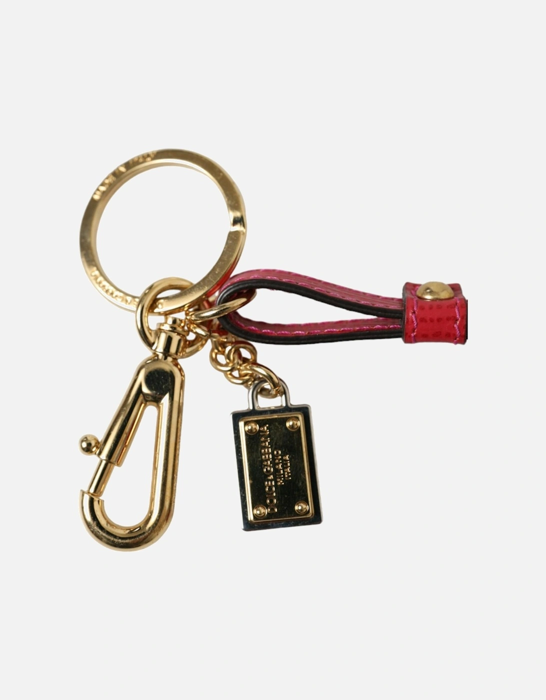 Brass Ring Keychain with Logo Hardware Women - Red
