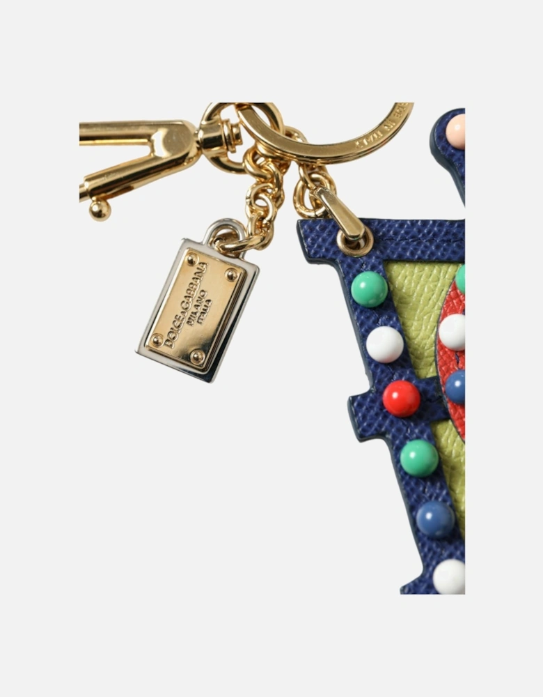Multicolor Cellulose Keychain with Logo Hardware Women