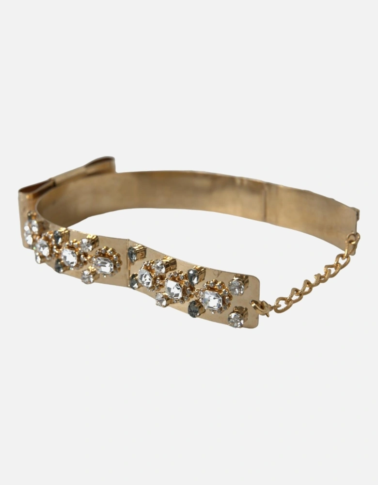 Crystal Embellished Gold Tone Waist Belt Women