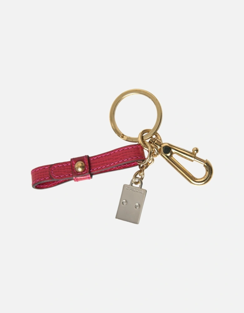 Brass Ring Keychain with Logo Hardware Women - Red