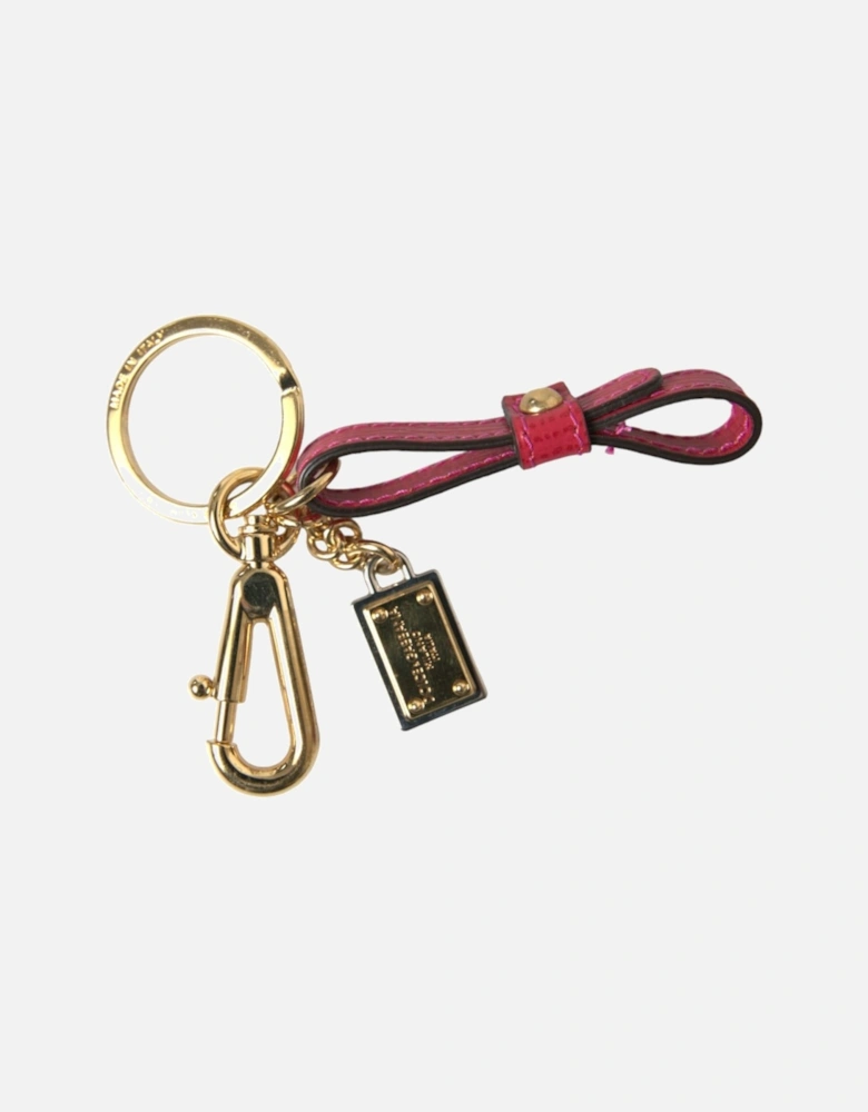 Brass Ring Keychain with Logo Hardware Women - Red