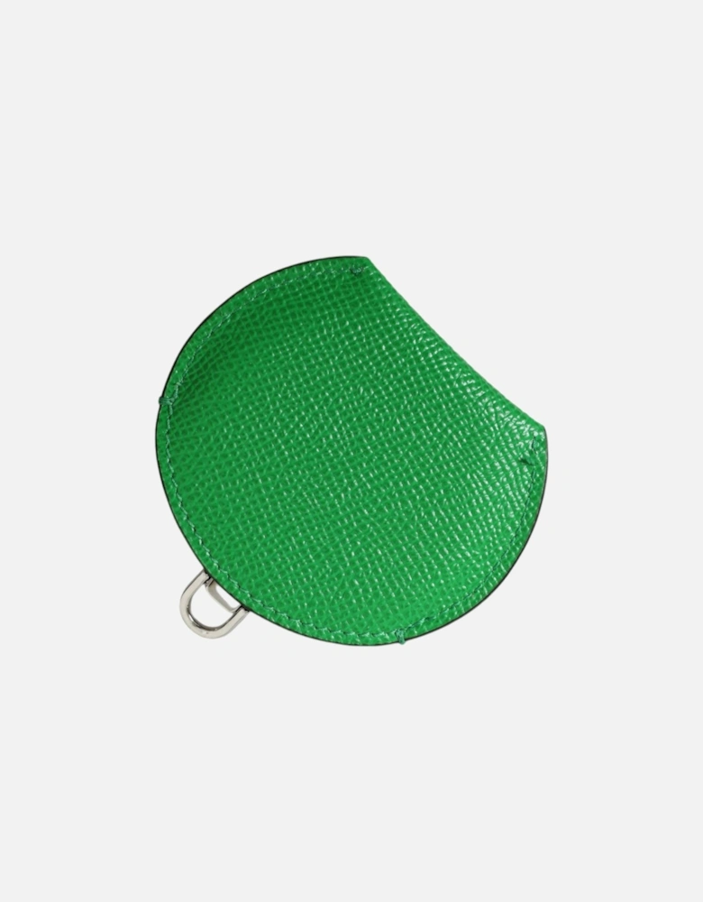 Leather Hand Mirror Holder with Logo Detail Women - Green