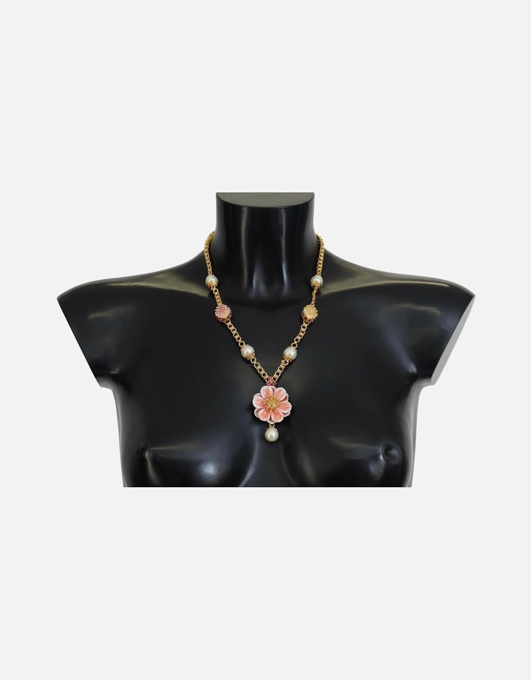 Dolce Gabbana Flower Necklace Gold Pearl Women - Gold And Pink, 7 of 6