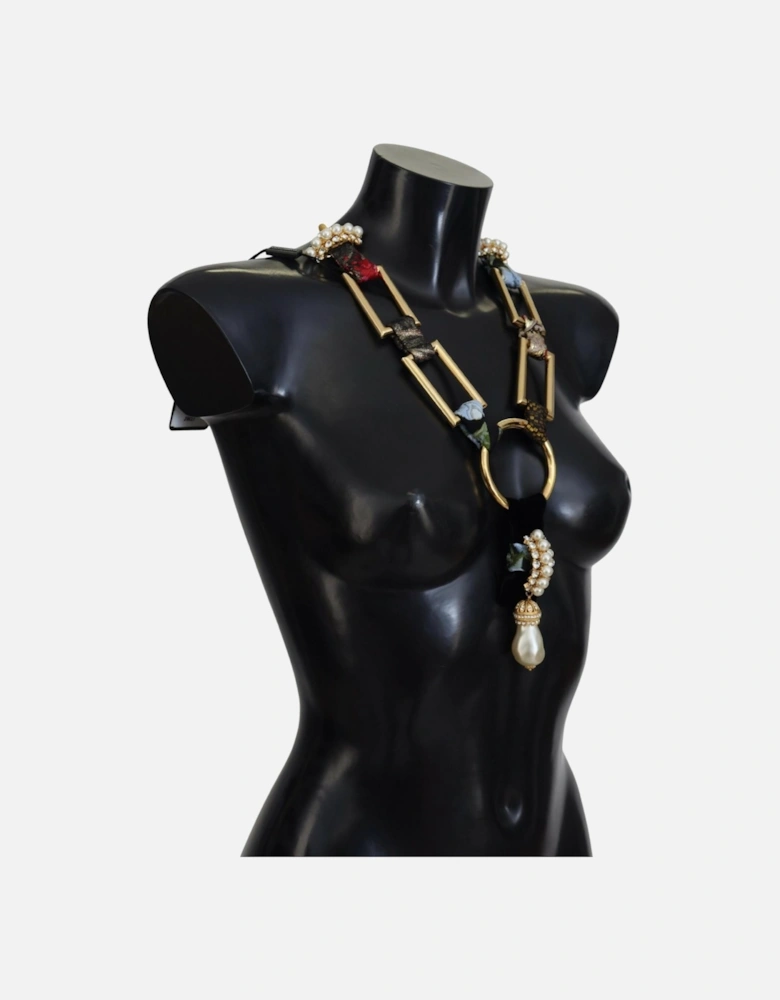 Gold Baroque Pearl Statement Necklace Women