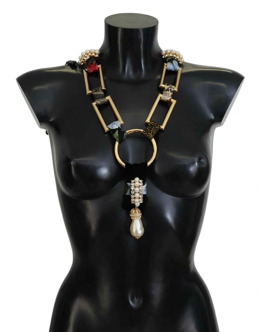 Womens Dolce & Gabbana Statement Necklace with Pearl Pendant - Gold - Size: ONE size