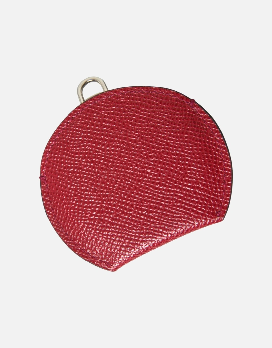 Red Leather Hand Mirror Holder with Logo Details Women Miscellaneous