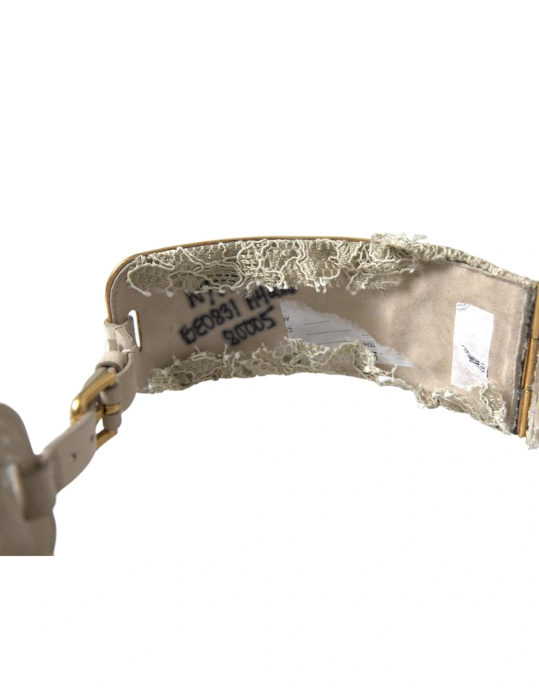 Floral Embellished Studded Belt Women - Gold