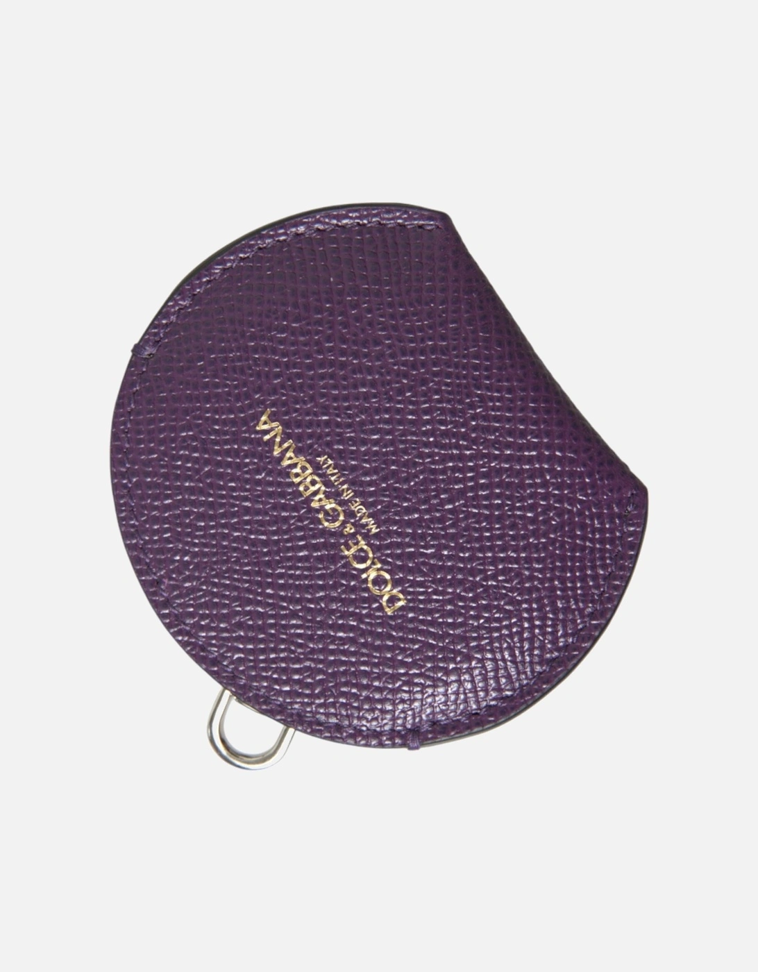 Dolce & Gabbana Women's Purple Leather Hand Mirror Holder With Logo In Miscellaneous - Size: One Size