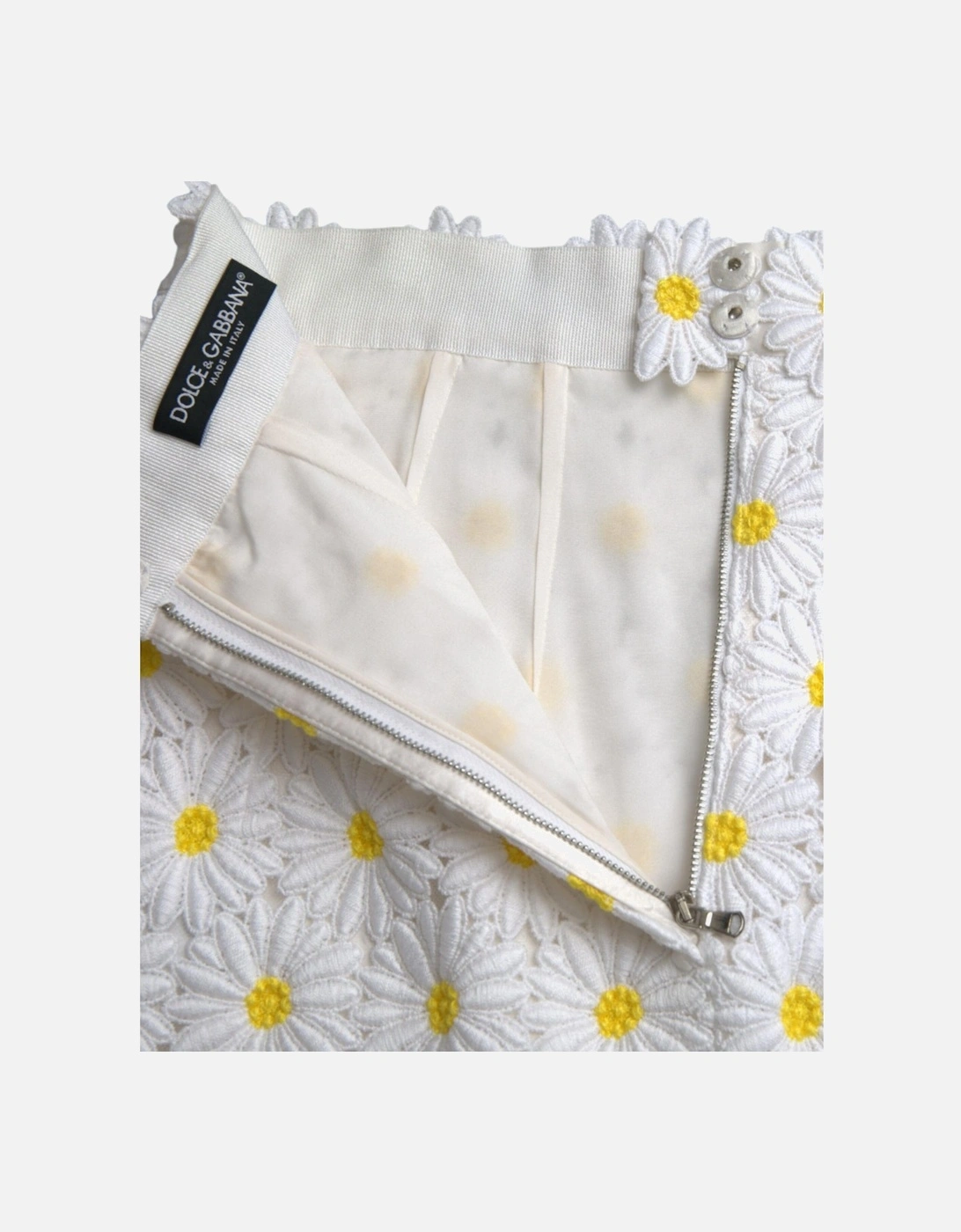 Floral High Waist Mini Skirt with Logo Detail and Zipper Closure Women
