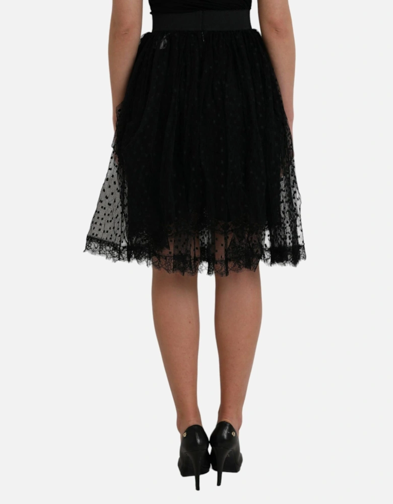 High-waist A-line Knee Length Skirt Women - Black