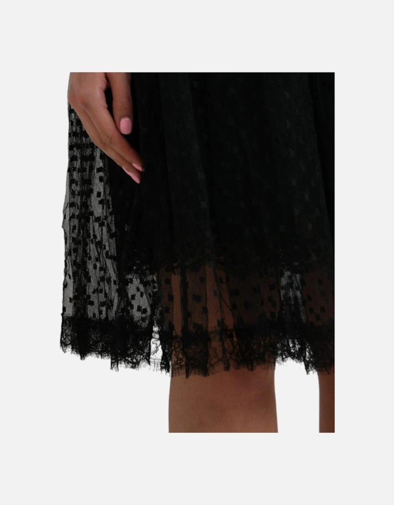 High-waist A-line Knee Length Skirt Women - Black
