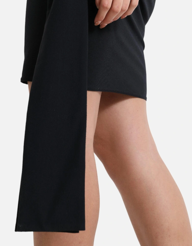 High Waist Fitted Mini Skirt with Zipper Closure Women - Black