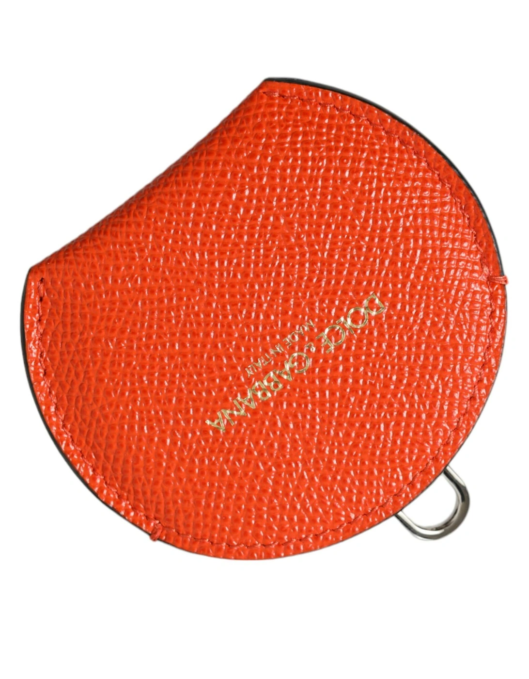 Authentic Leather Hand Mirror Holder with Logo Details Women - Orange, 5 of 4