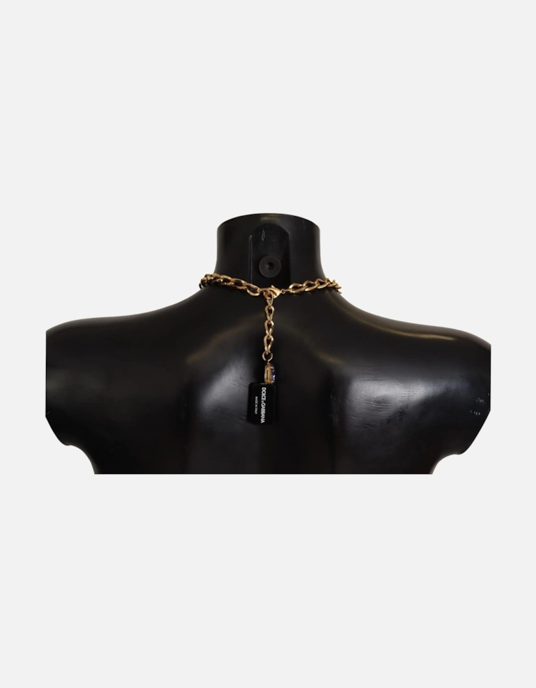 Floral Statement Necklace Pear Drop Pendant Women - Gold