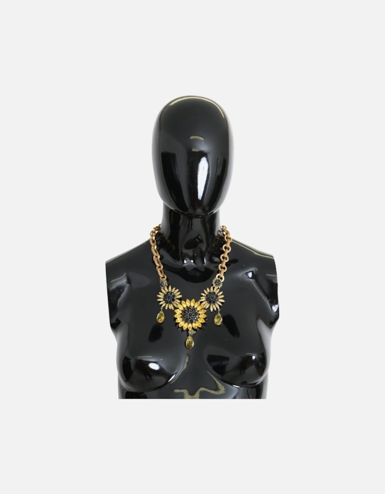 Gold Crystal Statement Necklace Women