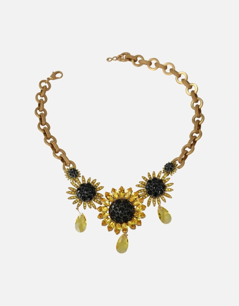 Gold Crystal Statement Necklace Women