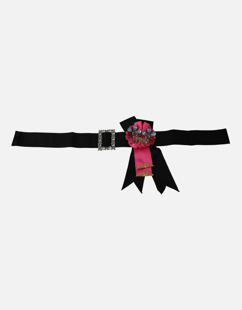 Dolce Gabbana Crystal Embellished Bow Belt Women - Black