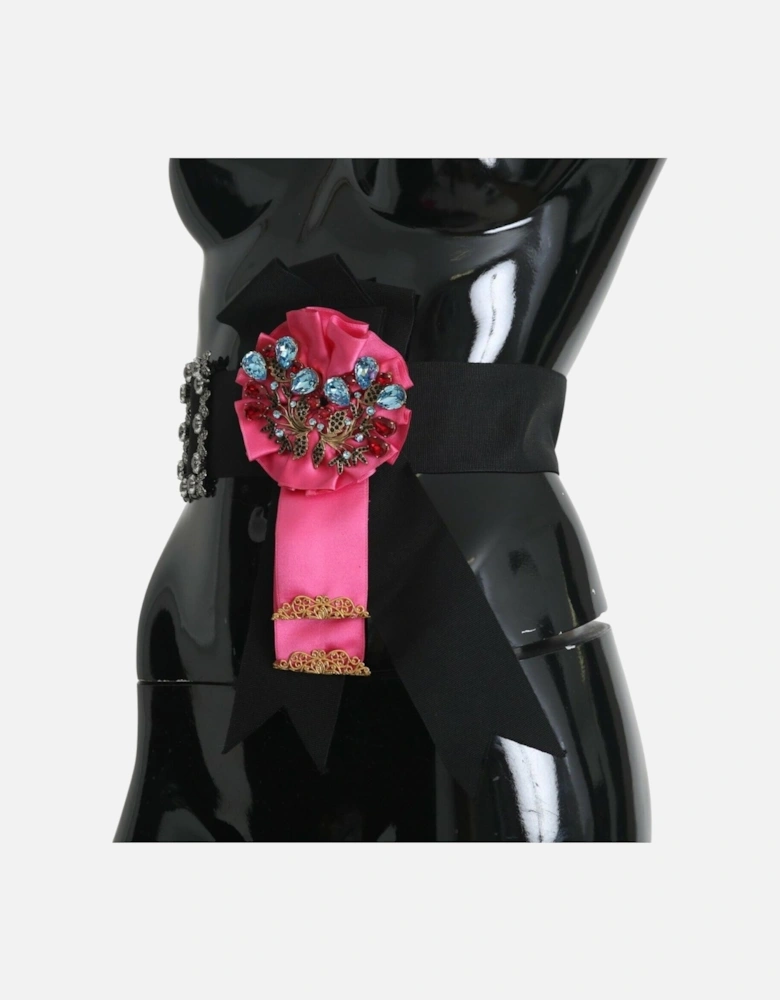 Dolce Gabbana Crystal Embellished Bow Belt Women - Black