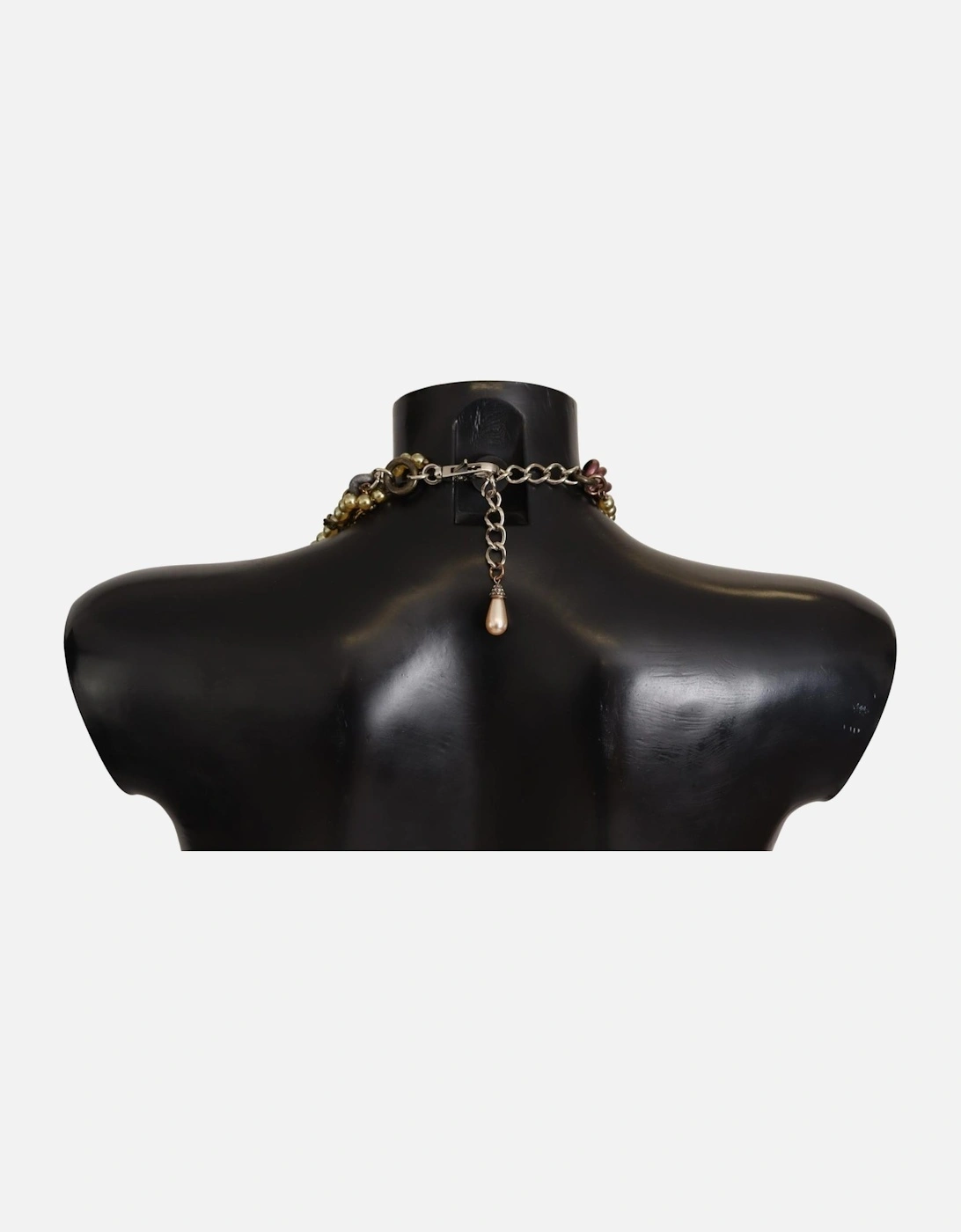 Layered Chain Pearl Statement Necklace Women - Gold
