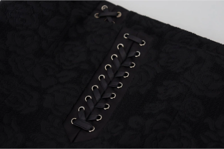 Dolce Gabbana A1857 LaceUp Mini Skirt Women - Black