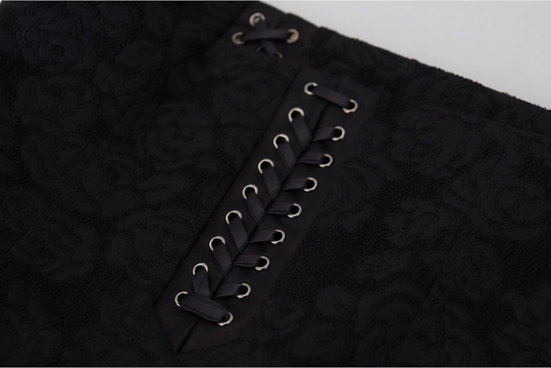 Dolce Gabbana A1857 LaceUp Mini Skirt Women - Black