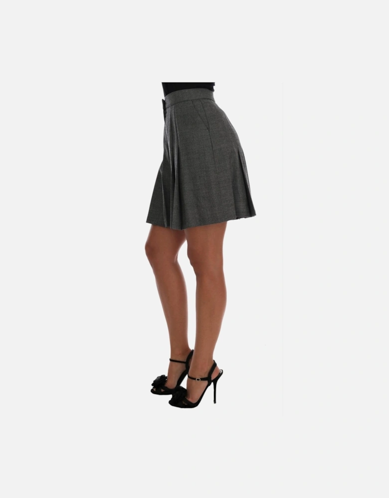 Sophisticated High Waist Wool Mini Shorts Women - Gray