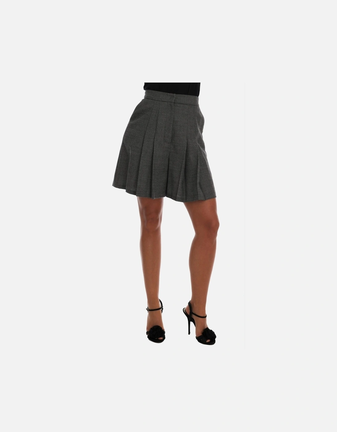 Sophisticated High Waist Wool Mini Shorts Women - Gray, 7 of 6