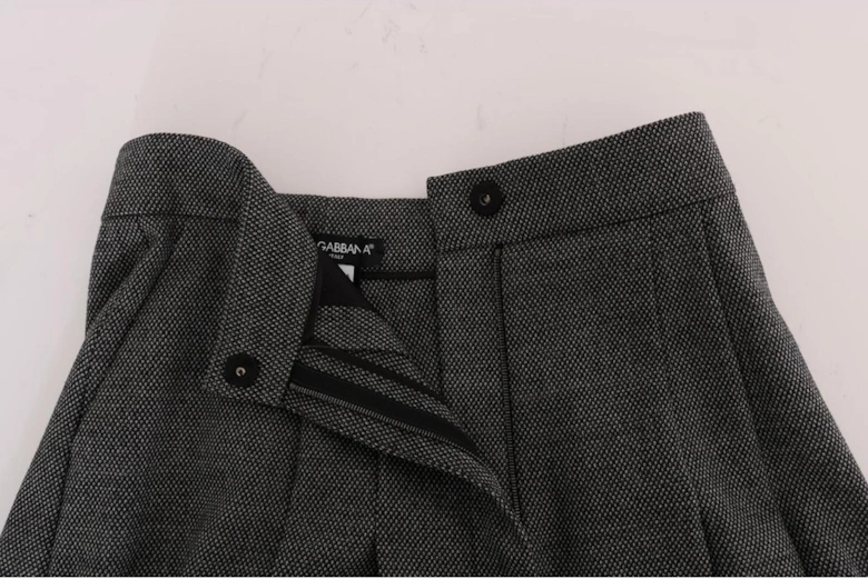 Sophisticated High Waist Wool Mini Shorts Women - Gray
