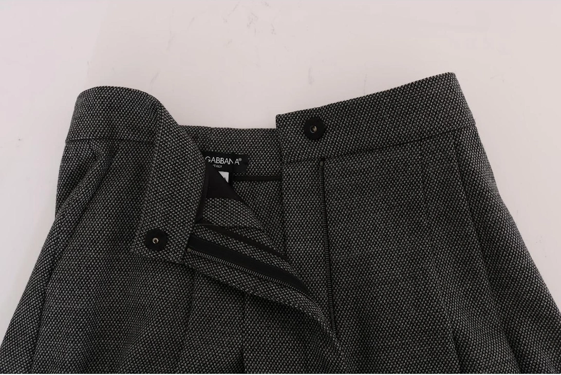 Sophisticated High Waist Wool Mini Shorts Women - Gray