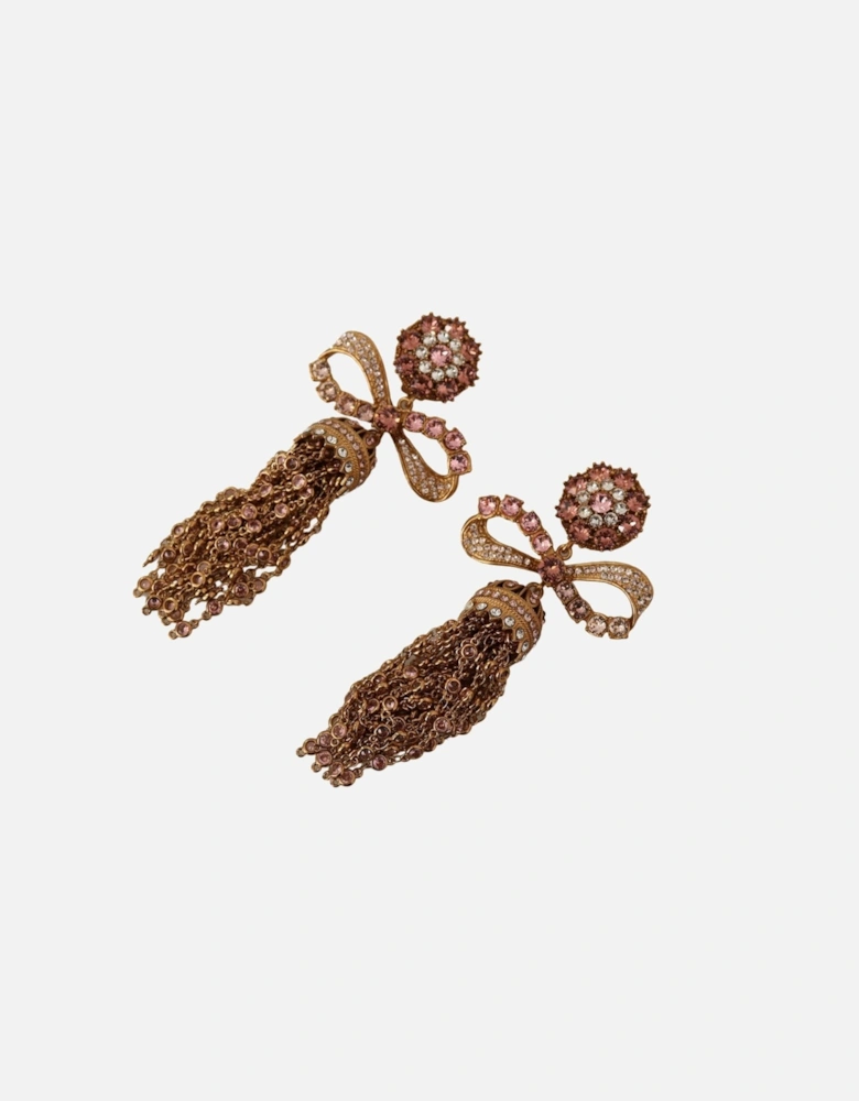 Dolce Gabbana Crystal Bow Earrings Women - Gold