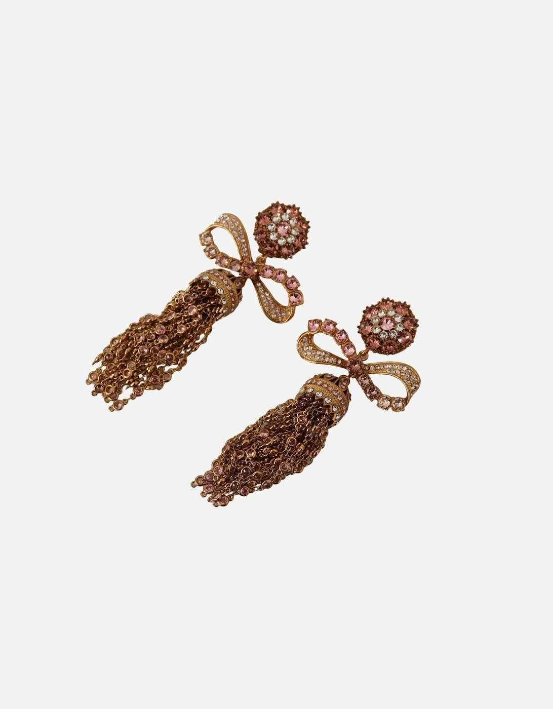 Dolce Gabbana Crystal Bow Earrings Women - Gold