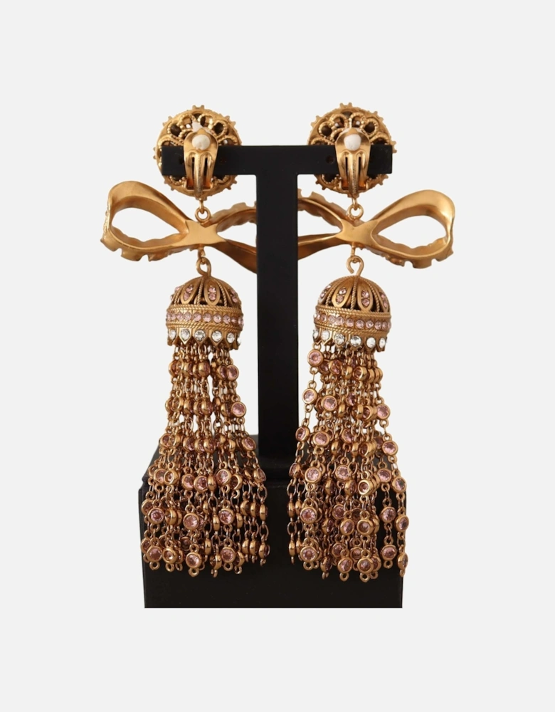 Dolce Gabbana Crystal Bow Earrings Women - Gold