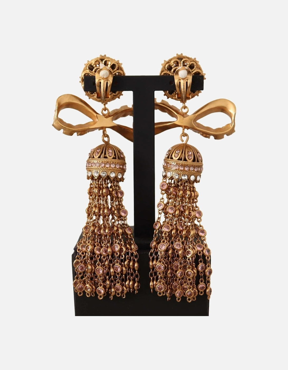 Dolce Gabbana Crystal Bow Earrings Women - Gold